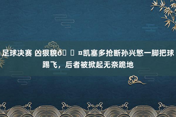 足球决赛 凶狠貌😤凯塞多抢断孙兴慜一脚把球踢飞，后者被掀起无奈跪地