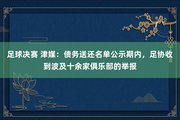 足球决赛 津媒：债务送还名单公示期内，足协收到波及十余家俱乐部的举报