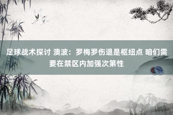 足球战术探讨 澳波：罗梅罗伤退是枢纽点 咱们需要在禁区内加强次第性