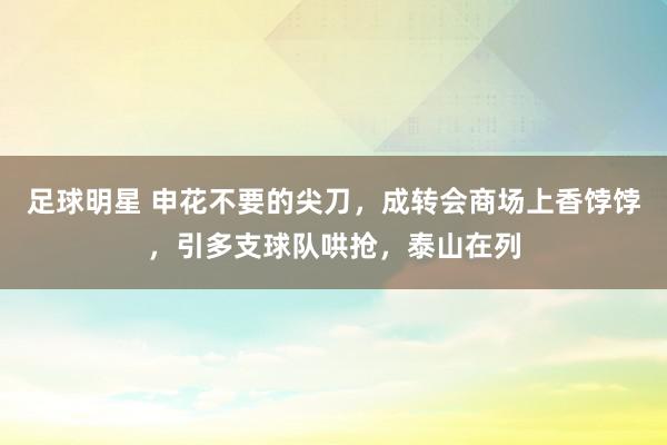 足球明星 申花不要的尖刀，成转会商场上香饽饽，引多支球队哄抢，泰山在列