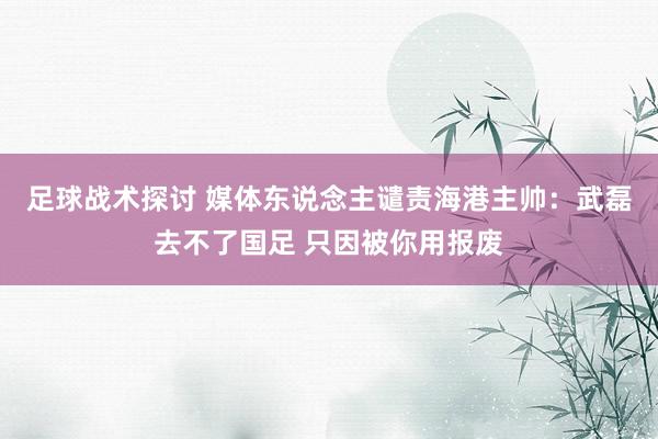 足球战术探讨 媒体东说念主谴责海港主帅：武磊去不了国足 只因被你用报废