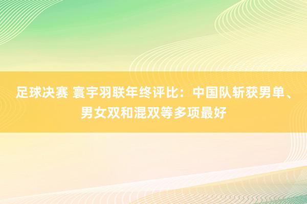 足球决赛 寰宇羽联年终评比：中国队斩获男单、男女双和混双等多项最好